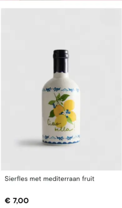 Promotie: Sierfles met mediterraan fruit