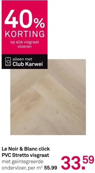 Aanbieding: Le Noir & Blanc click PVC Stretto visgraat