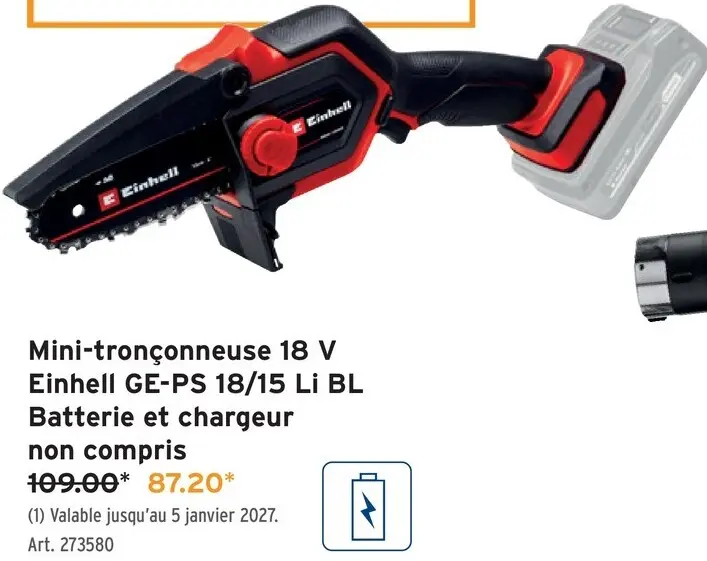 Offre: Mini-tronçonneuse 18 V GE-PS 18/15 Li BL