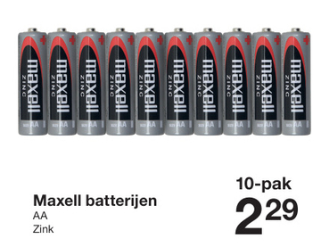 Aanbieding: Maxell batterijen AA Zink