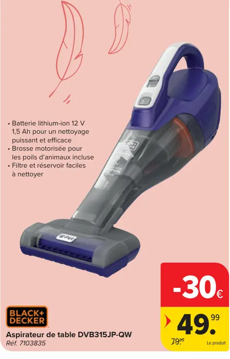 Offre: Aspirateur de table DVB315JP-QW