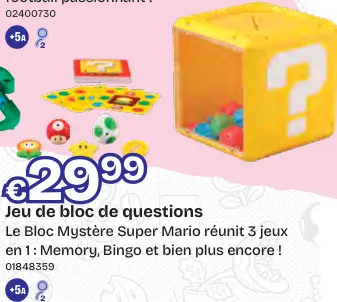 Offre: Jeu de bloc de questions