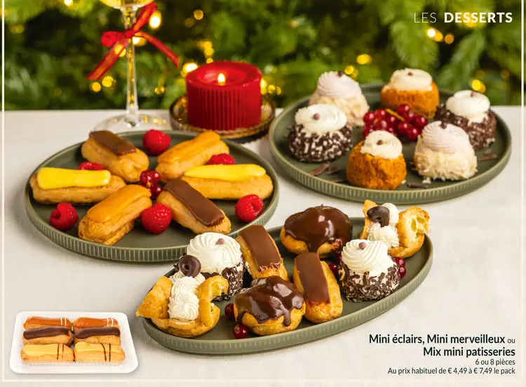 Offre: Mini éclairs, Mini merveilleux ou Mix mini patisseries