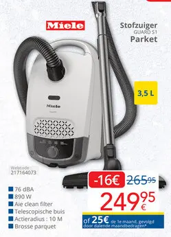 Promotie: Stofzuiger GUARD S1 Parket