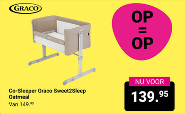 Aanbieding: Co-Sleeper Graco Sweet2Sleep Oatmeal