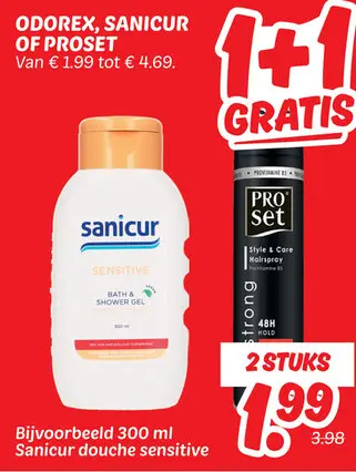 Aanbieding: Odorex, Sanicur of Proset