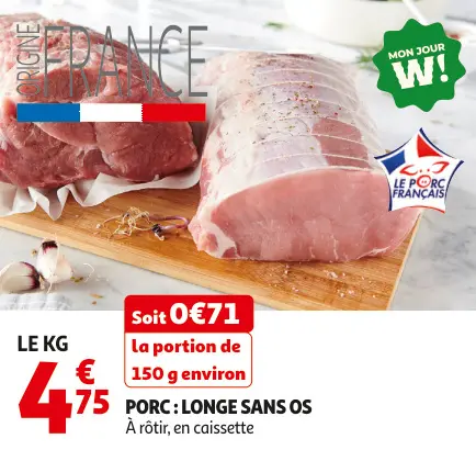 Offre: Porc: longe sans os
