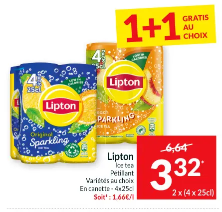 Offre: Lipton Ice tea Pétillant