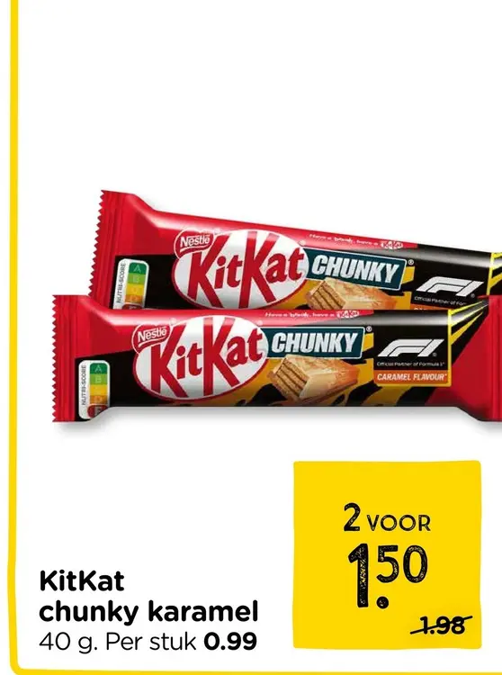 Aanbieding: KitKat chunky karamel