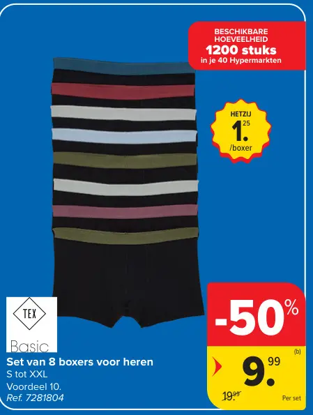 Promotie: Set van 8 boxers voor heren