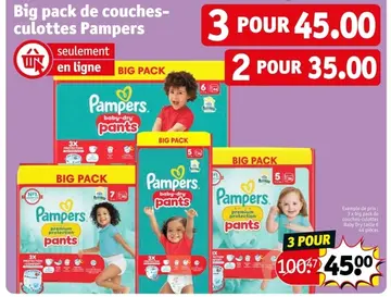 Offre: Big pack de couches-culottes Pampers