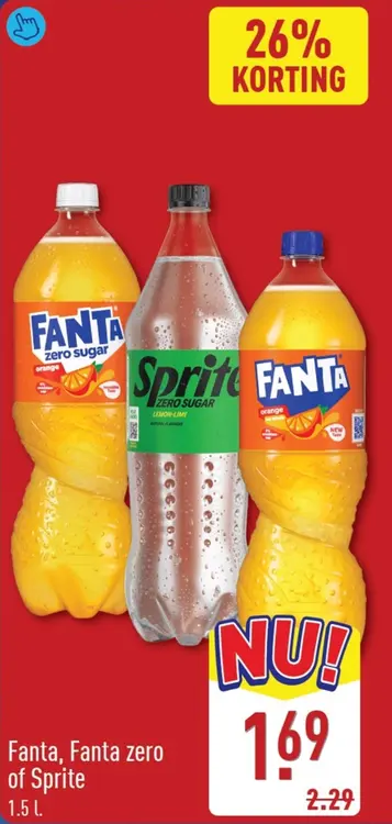 Aanbieding: Fanta, Fanta zero of Sprite