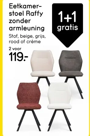 Aanbieding: Eetkamerstoel Raffy zonder armleuning