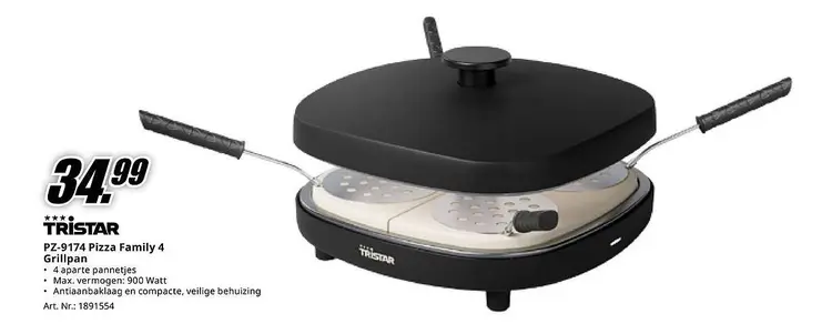 Aanbieding: Pizza Family 4 Grillpan