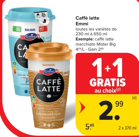 Offre: Caffè latte