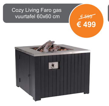 Aanbieding: Cozy Living Faro gas vuurtafel