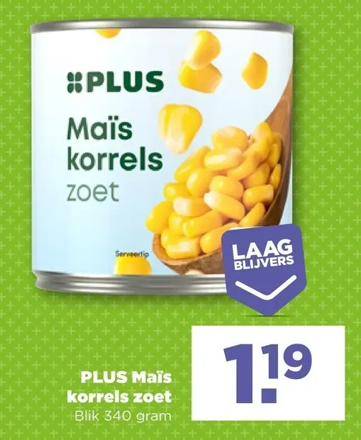 Aanbieding: PLUS Maïs korrels zoet