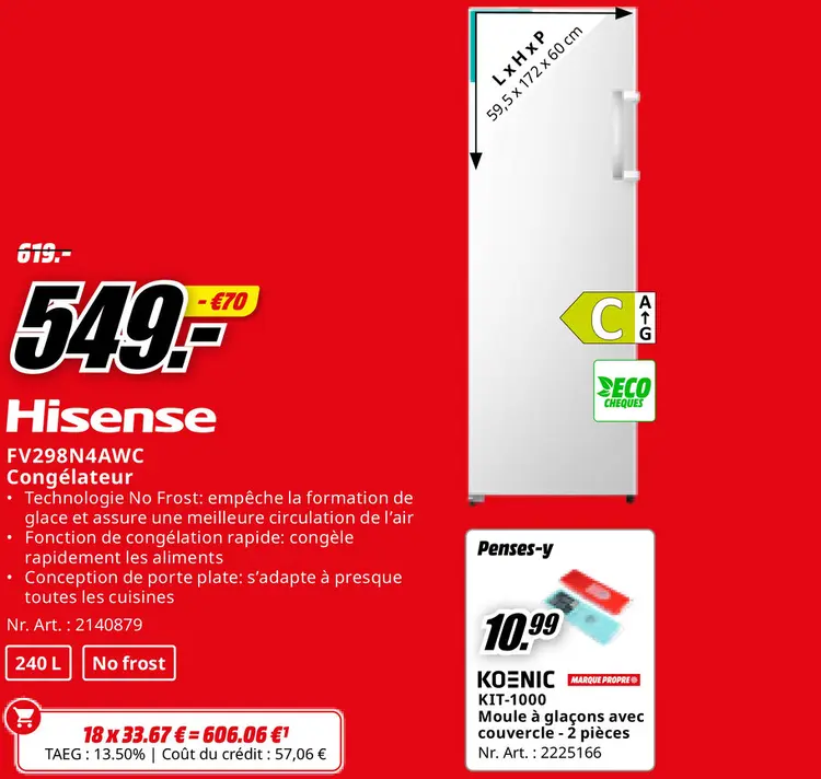 Offre: Congélateur FV298N4AWC