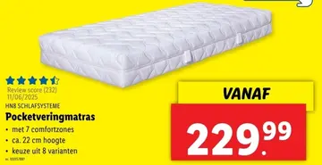 Aanbieding: Pocketveringmatras