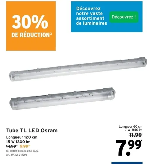 Offre: Tube TL LED Osram