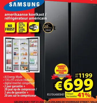 Aanbieding: amerikaanse koelkast / réfrigérateur américai