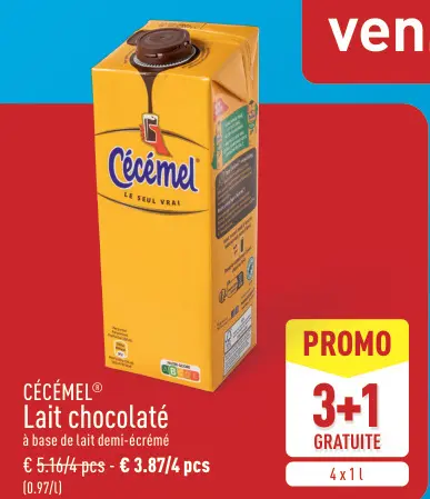 Offre: Lait chocolaté