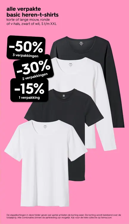 Promotie: Alle verpakte basic heren-t-shirts