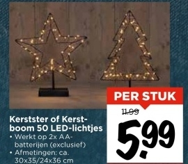 Aanbieding: Kerstster of Kerst-boom 50 LED-lichtjes