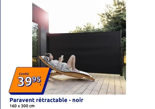 Offre: Paravent rétractable - noir