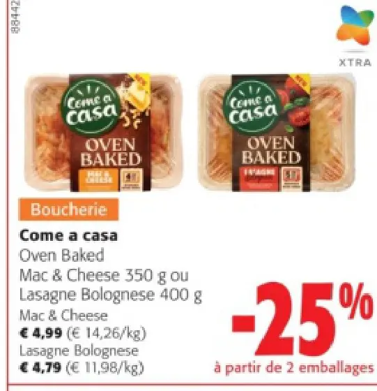 Offre: Oven Baked Mac & Cheese or Lasagne Bolognese