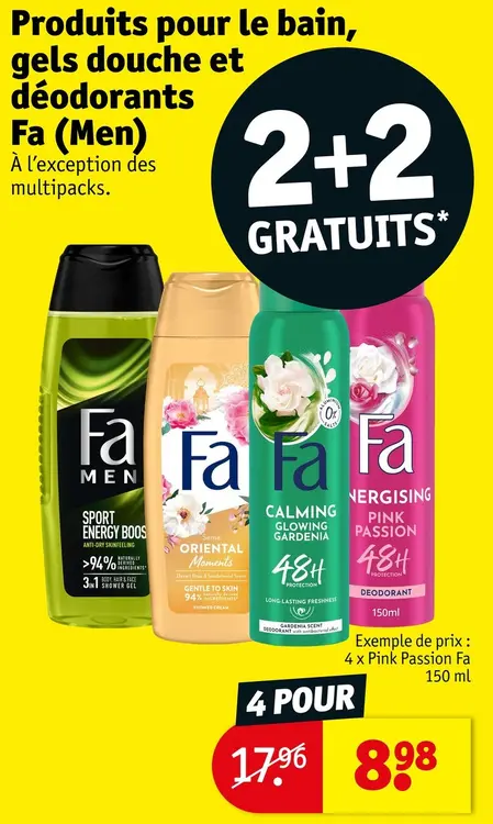 Offre: Produits pour le bain, gels douche et déodorants