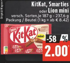 Aanbieding: KitKat, Smarties oder Lion mini