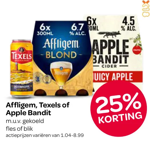 Aanbieding: Affligem, Texels of Apple Bandit