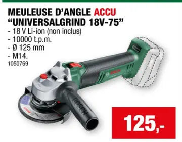 Offre: Meuleuse d'angle accu "universalgrind 18v-75"