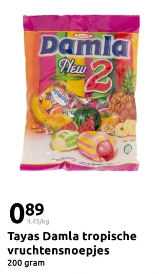 Aanbieding: Damla tropische vruchtensnoepjes