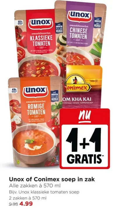 Aanbieding: Unox of Conimex soep in zak