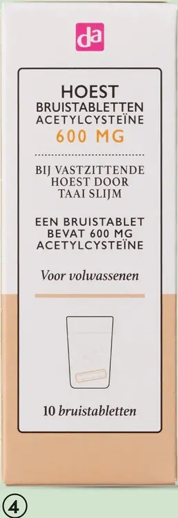 Aanbieding: Acetylcysteine hoest bruistabletten 600 mg 10 stuks
