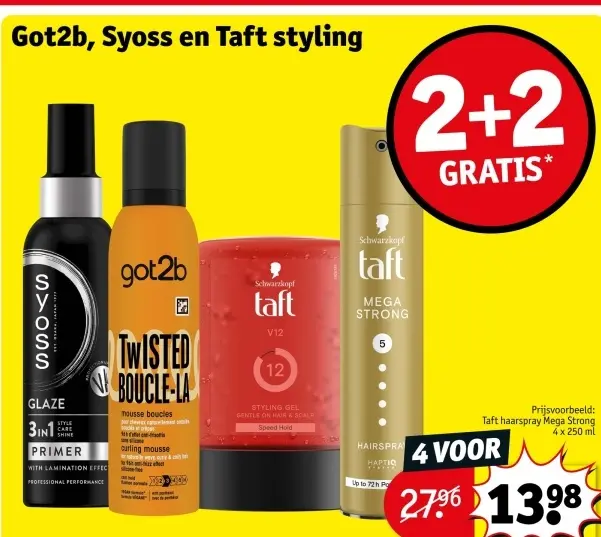 Aanbieding: Got2b, Syoss en Taft styling