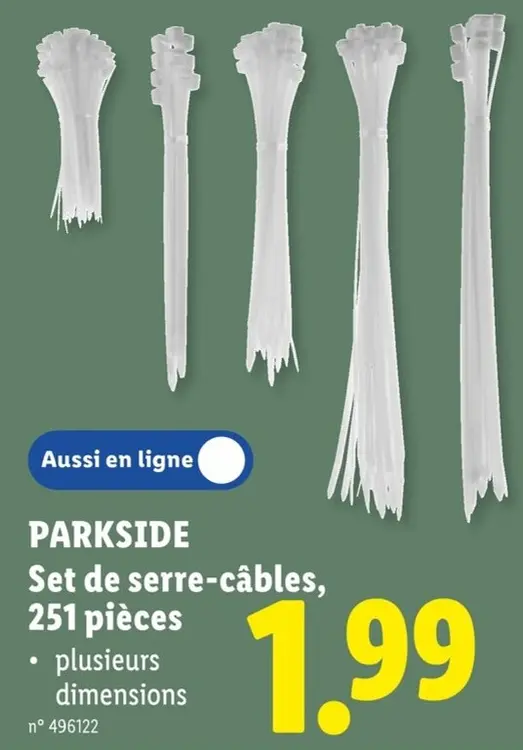 Offre: Set de serre-câbles
