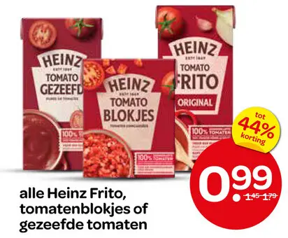Aanbieding: Frito, tomatenblokjes of gezeefde tomaten