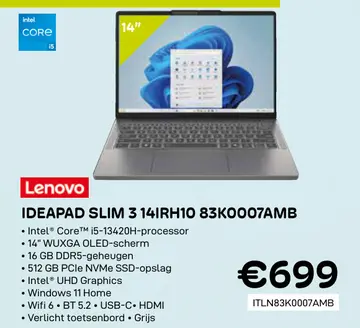 Aanbieding: Ideapad slim 3 14irh10 83k0007amb