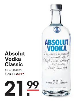 Aanbieding: Absolut Vodka Classic