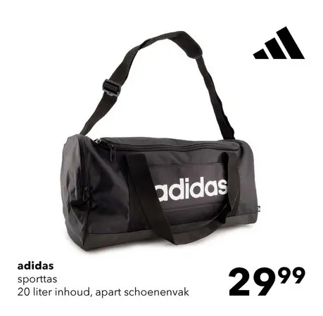 Aanbieding: Adidas Linear Duffel S sporttas zwart 20 liter