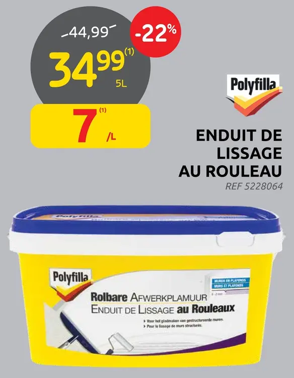Offre: Enduit de lissage au rouleau