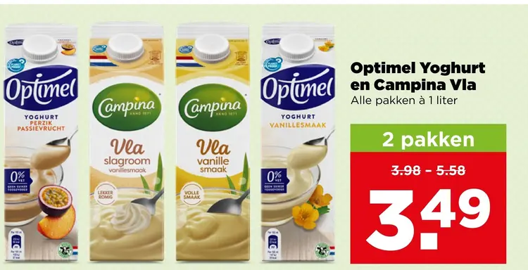 Aanbieding: Optimel Yoghurt en Campina Vla