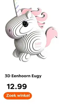 Aanbieding: 3D Eenhoorn Eugy