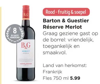 Aanbieding: Barton & Guestier Réserve Merlot