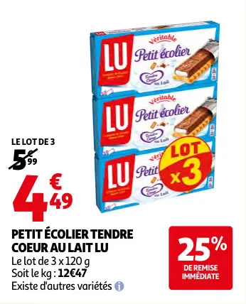 Promotie: Petit écolier tendre coeur au lait