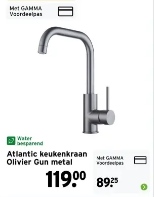 Aanbieding: Atlantic keukenkraan Olivier Gun metal