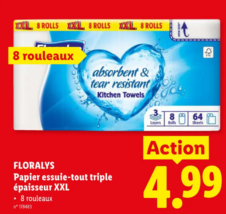 Offre: Papier essuie-tout triple épaisseur XXL